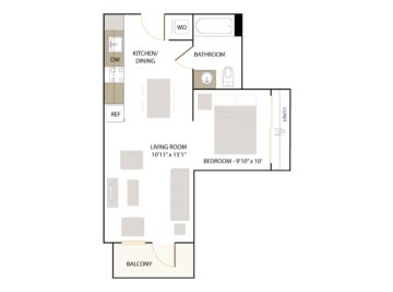 Rendering of the A1.1 floor plan layout